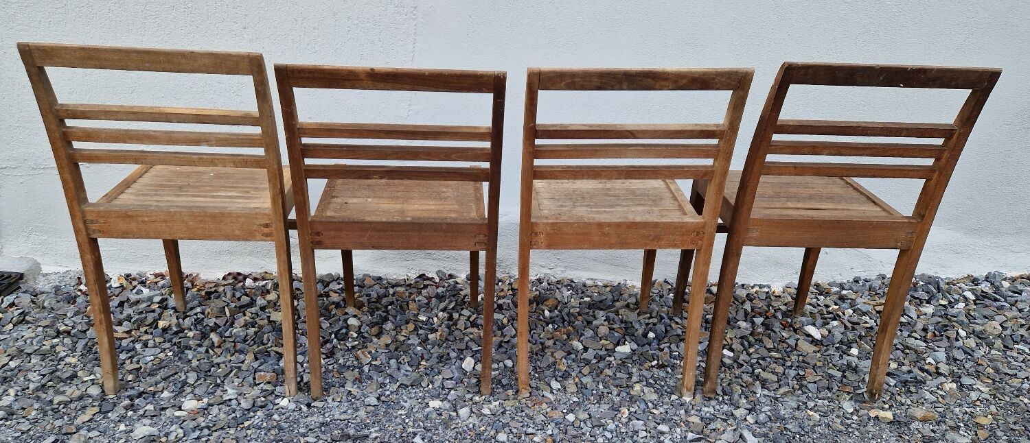 Set de 4 chaises  de sinistrés René Gabriel