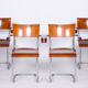 Set Of 4 Restored Bauhaus Beech Armchairs Designed by Mart Stam, 1930s, Czechia, High Gloss