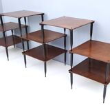 Square Walnut Coffee Table Model "T8" by Vico Magistretti for Azucena, Italy