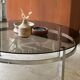Table basse vintage italienne en chrome et verre fumé