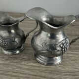 2 pewter pitchers stamped Fein Zinn