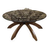 Table basse brutalist vintage 1970"