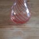 Vintage glass vase red border