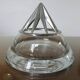 Designer crystal and pewter flower vase by Jean Goardere, 1970s