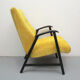 1950s armchair in yellow velour, completly restored
