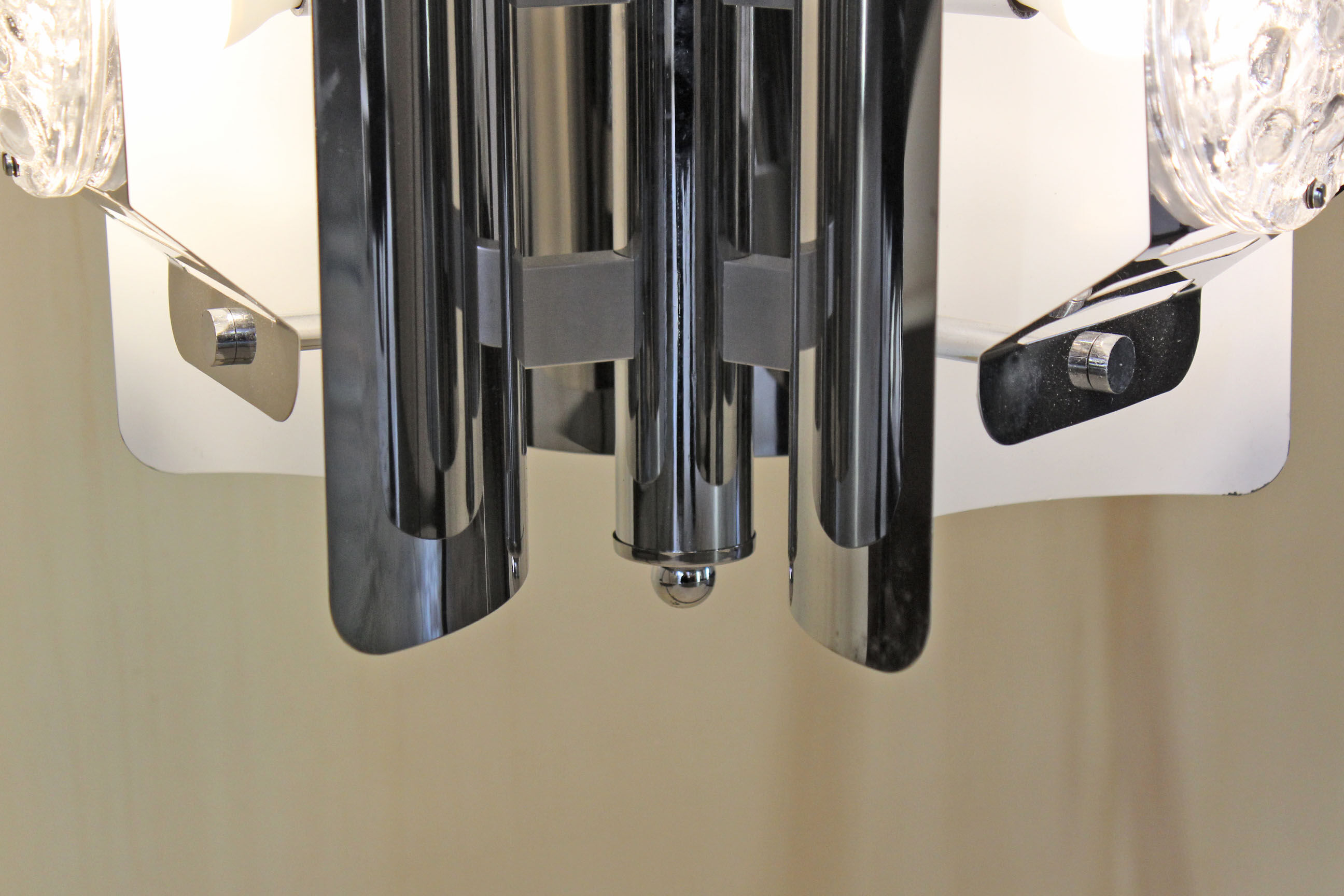 1970s italian vintage chromed chandelier