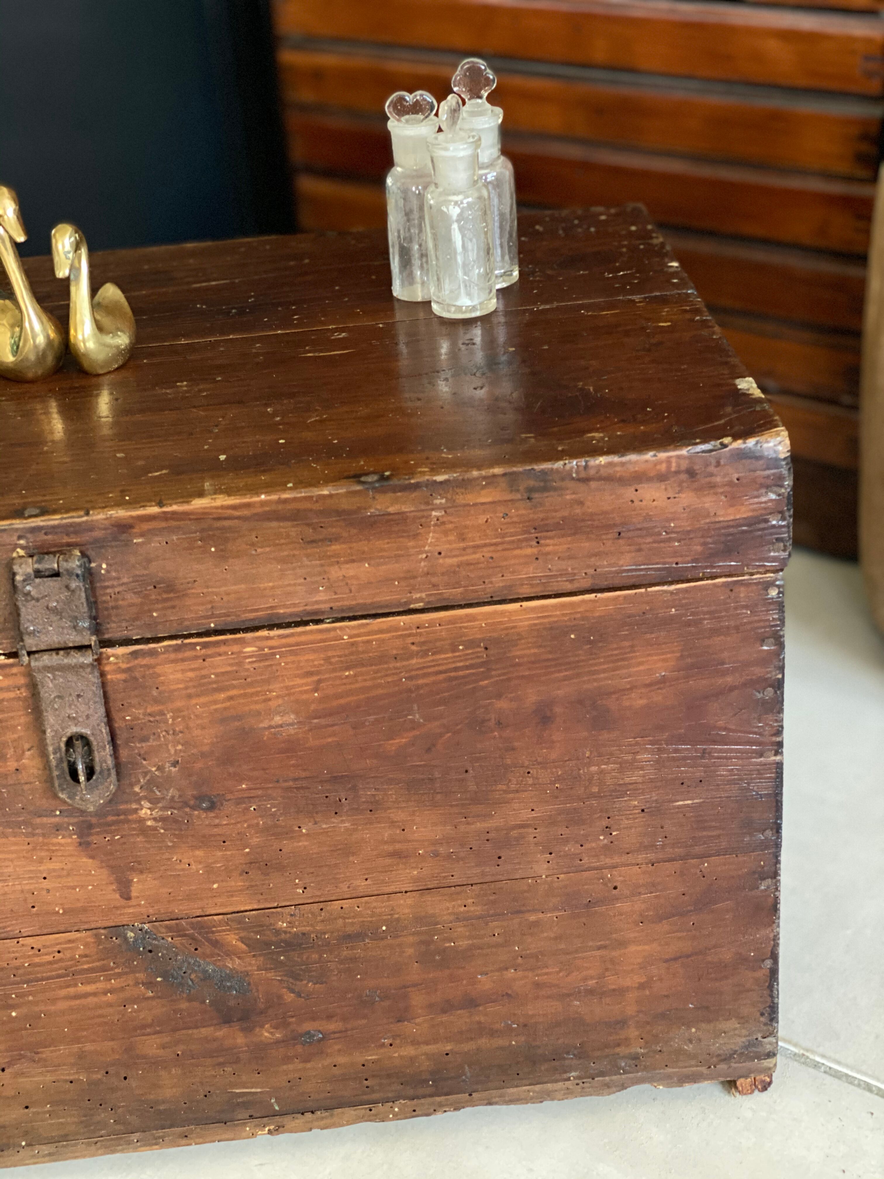 Old vintage wooden chest
