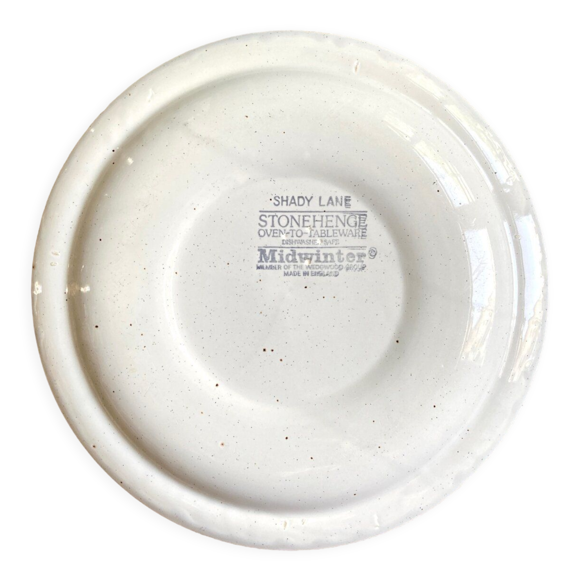 2 flat plates Midwinter in glazed stoneware, service "Shady lane"