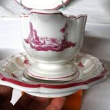 GIEN factory. Earthenware service called "landscapes". 29 pieces.