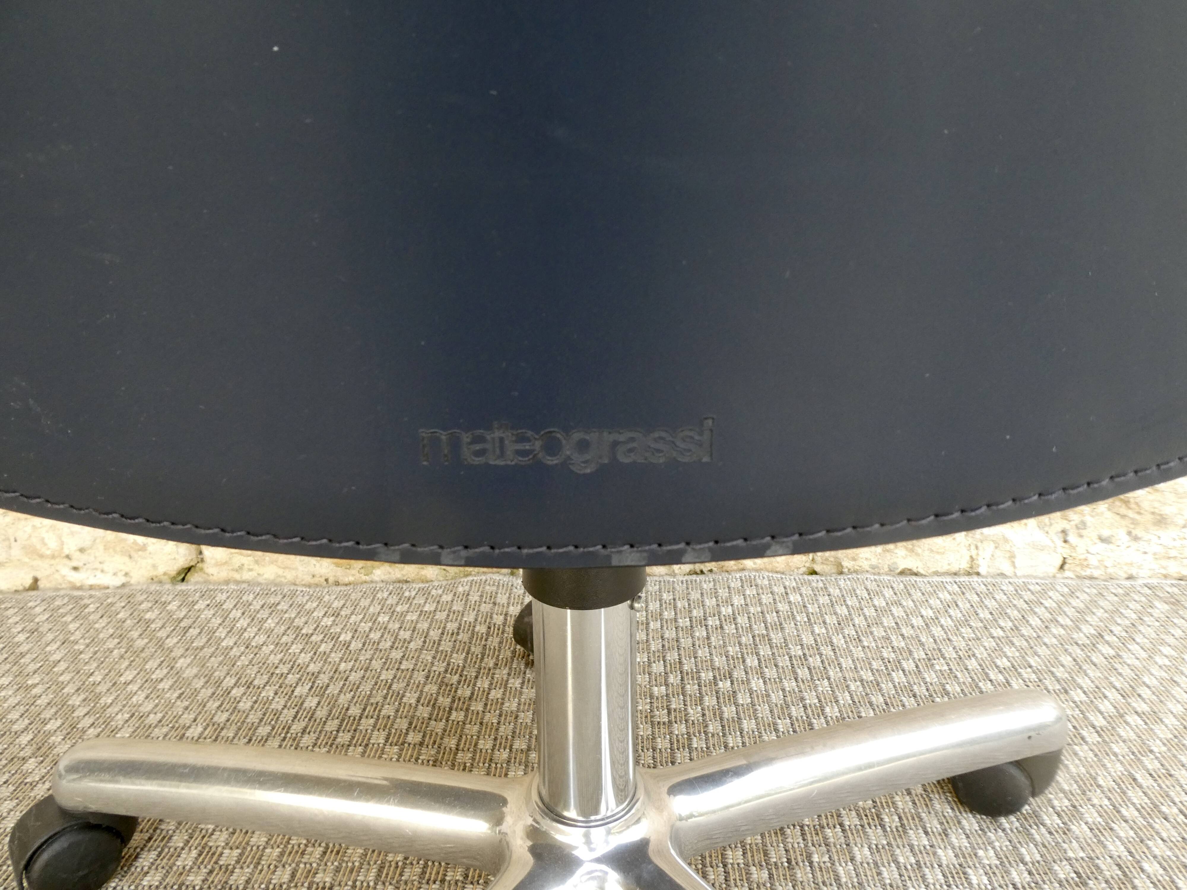 Office chair by Carlo Bartoli for Matteo Grassi in leather