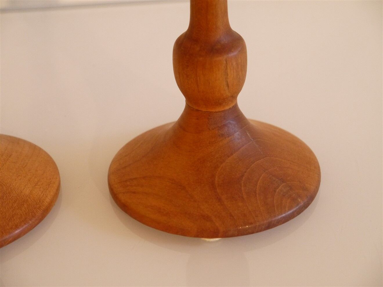 Pair of vintage teak candle holders 1960