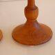Pair of vintage teak candle holders 1960