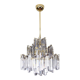 Large Venini Mid Century Italian Modern Triedri Murano Glass Chandelier
