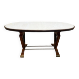 Table à manger ovale en marbre et palissandre