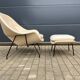 Knoll Womb chair + ottoman Eero Saarinen Beige Sand color, perfect condition!