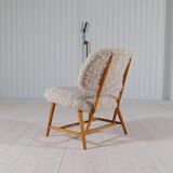 "Teve" Modern Mid-Century Chair in Lambskin/Shearling by Alf Svensson, Sweden, 1955