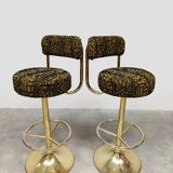 Vintage Swedish design Cobra barstools Borje Johanson ‘Art Deco print’