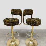 Vintage Swedish design Cobra barstools Borje Johanson ‘Art Deco print’