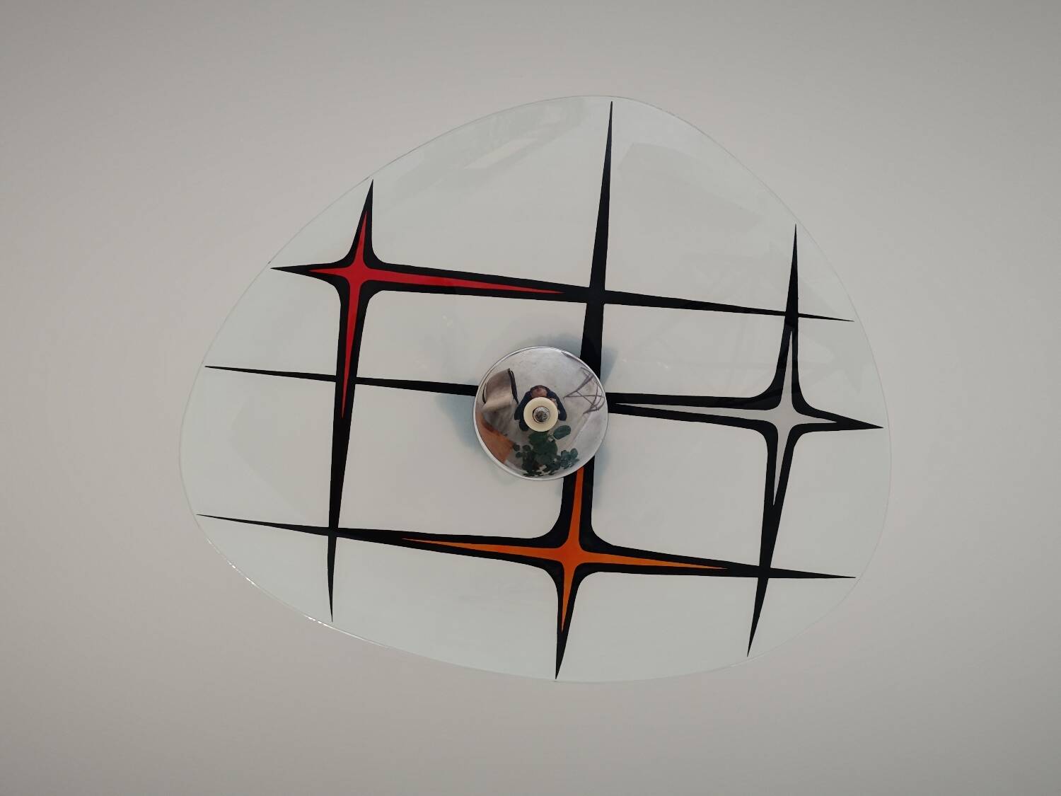 Modernist Czechoslovakian Zukov pendant light, geometric pattern, 1960