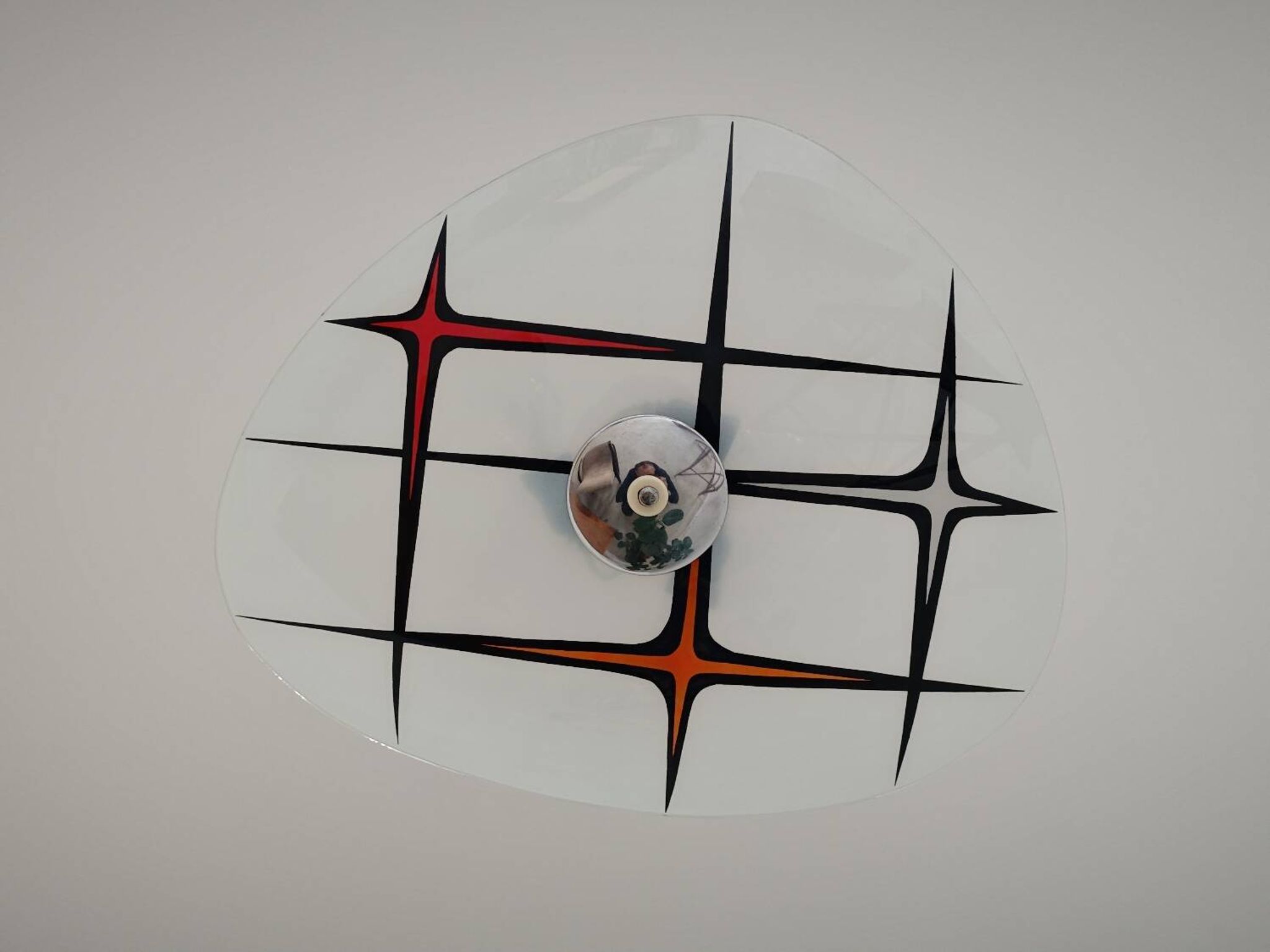 Modernist Czechoslovakian Zukov pendant light, geometric pattern, 1960