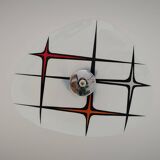 Modernist Czechoslovakian Zukov pendant light, geometric pattern, 1960