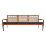 Hans Olsen for Brdr Juul Kristensen, rattan backed sofa, Denmark 1950s