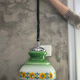 Suspension Monte-and-Lower 1970s in Floral Opaline Glass