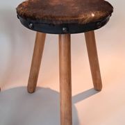 Paire de tabourets tripodes brutaliste 1950/1960.