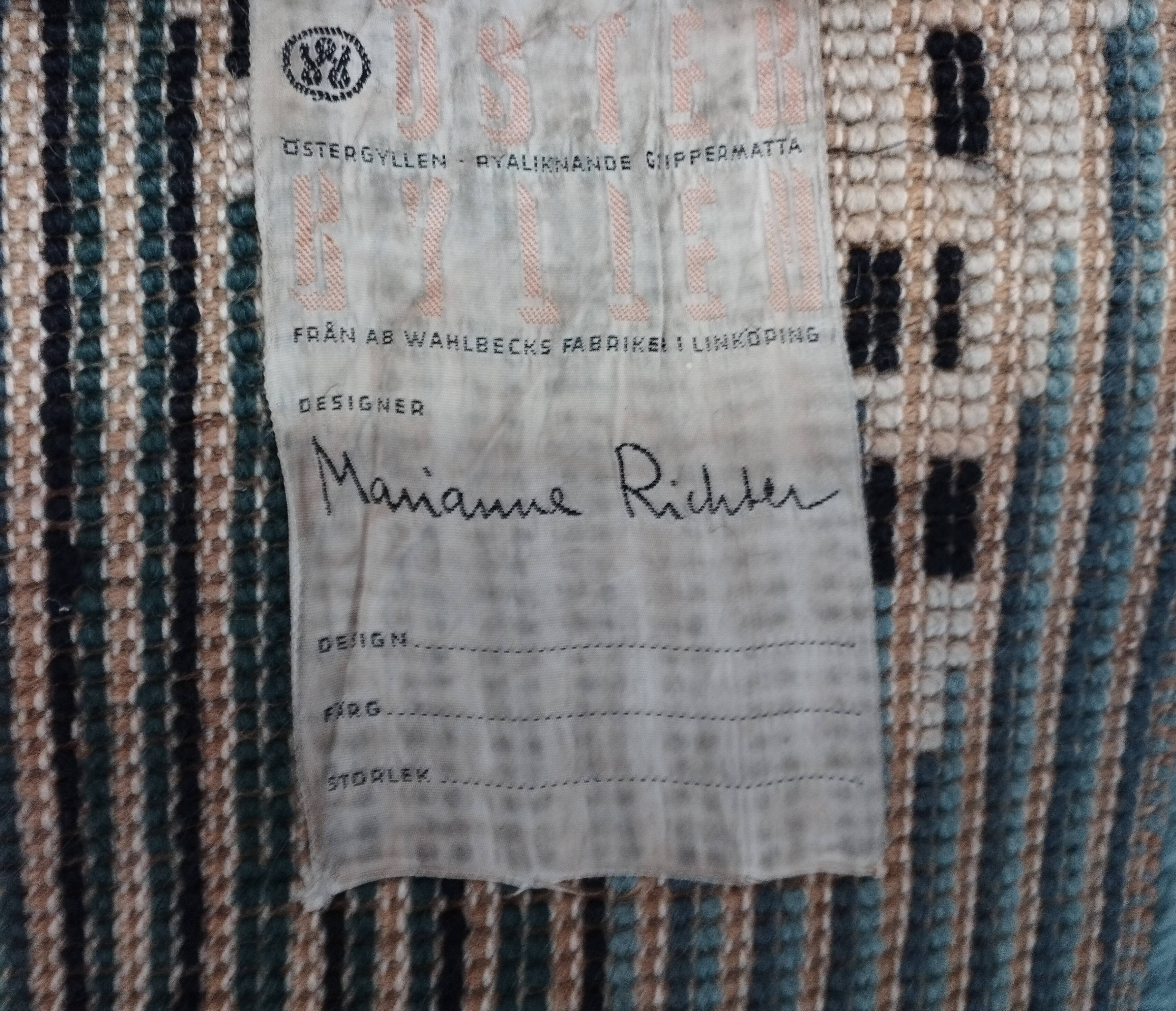 Vintage Scandinavian rug Marianne Richter 195x135cm