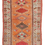 Handmade one-of-a-kind oriental beige runner rug 87 cm x 360 cm