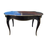 Napoleon III black lacquered wood and brass table