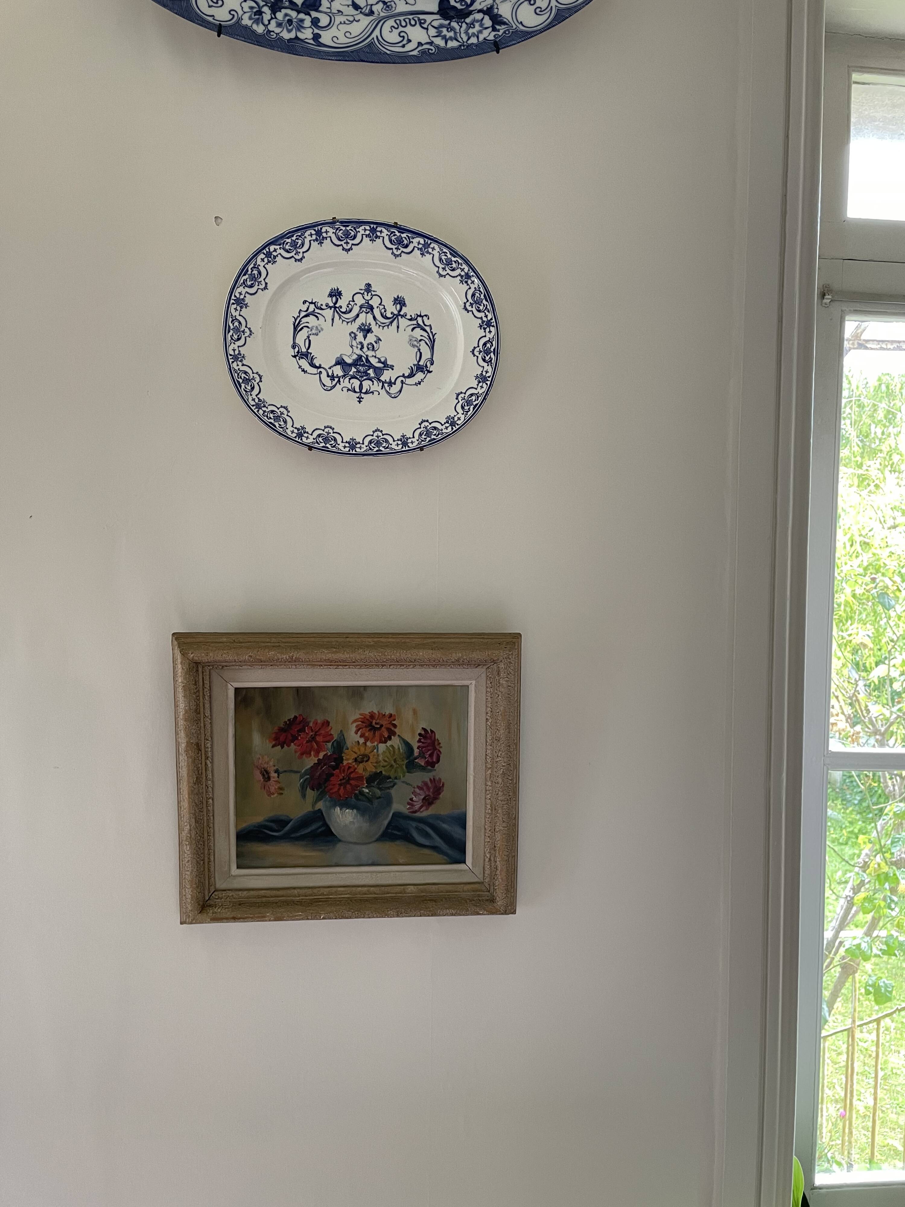 Old painting bouquet of flowers