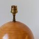 Pied de lampe boule en bois blond, Années 60/70