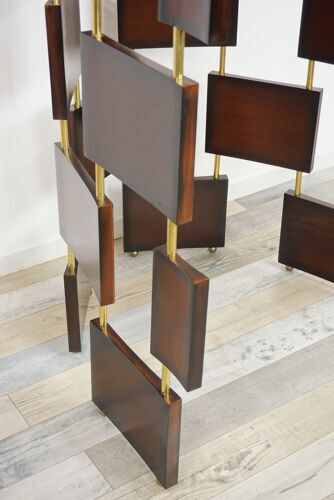 Wooden and brass screen