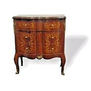 Louis XV style chest of drawers in beech wood and bronze with three drawers