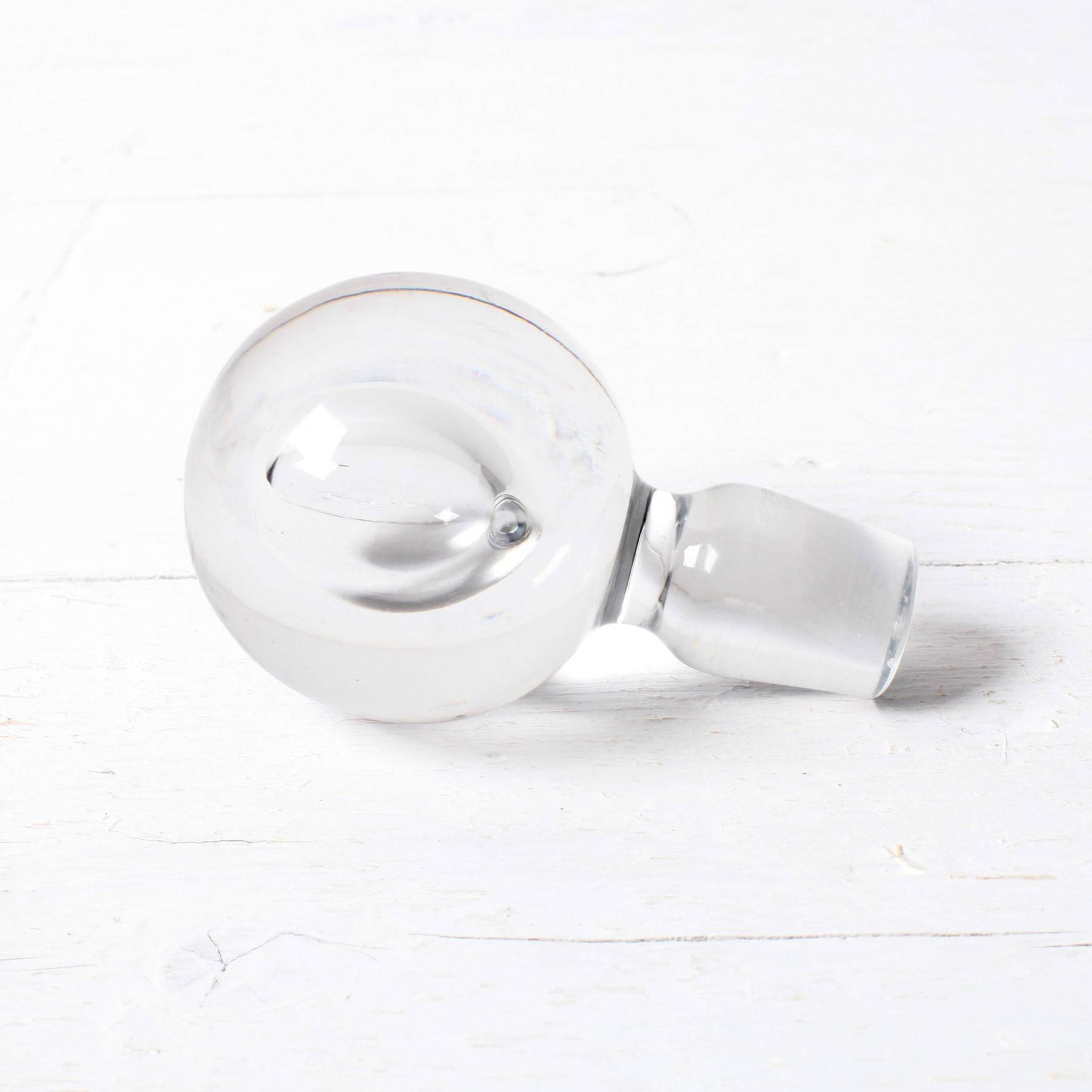 Mid-Century Crystal Whiskey Decanter: Italian Glass Liquor Carafe, 1960s