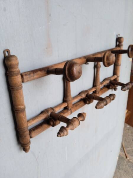 Bamboo style wooden wall coat hook ep 1940