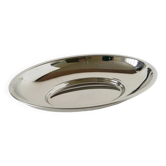 Corbeille en inox, fabriquée en France, design, 1970 - 33 x 22 cm