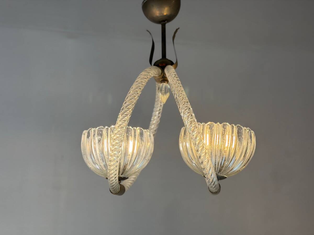 Venetian glass chandelier from Murano, circa 1950.