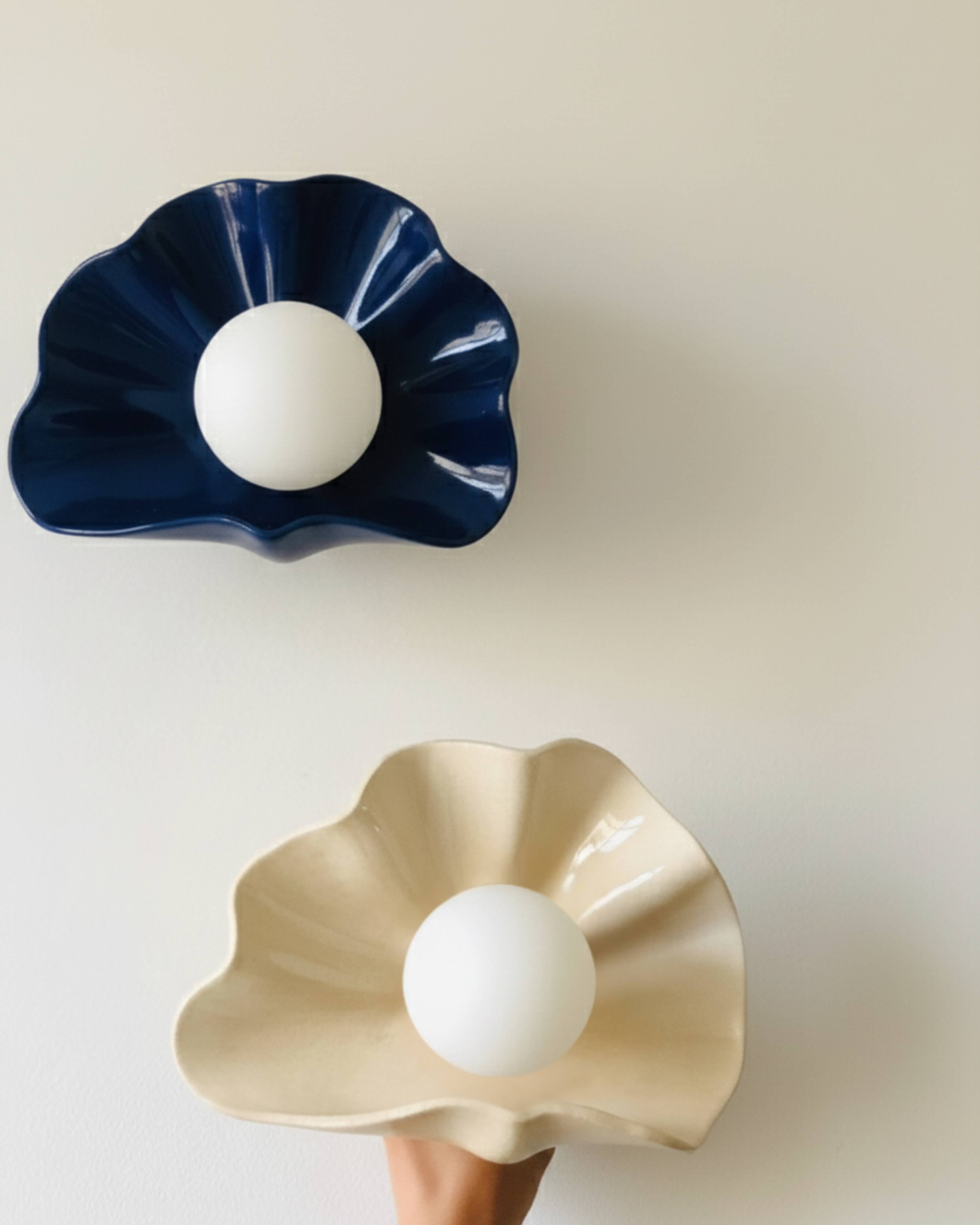 Square Ceramic Wall Light Coco - Sand Concha