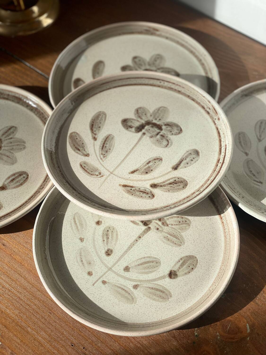 5 dessert plates Sarreguemines art workshop Jocelyne