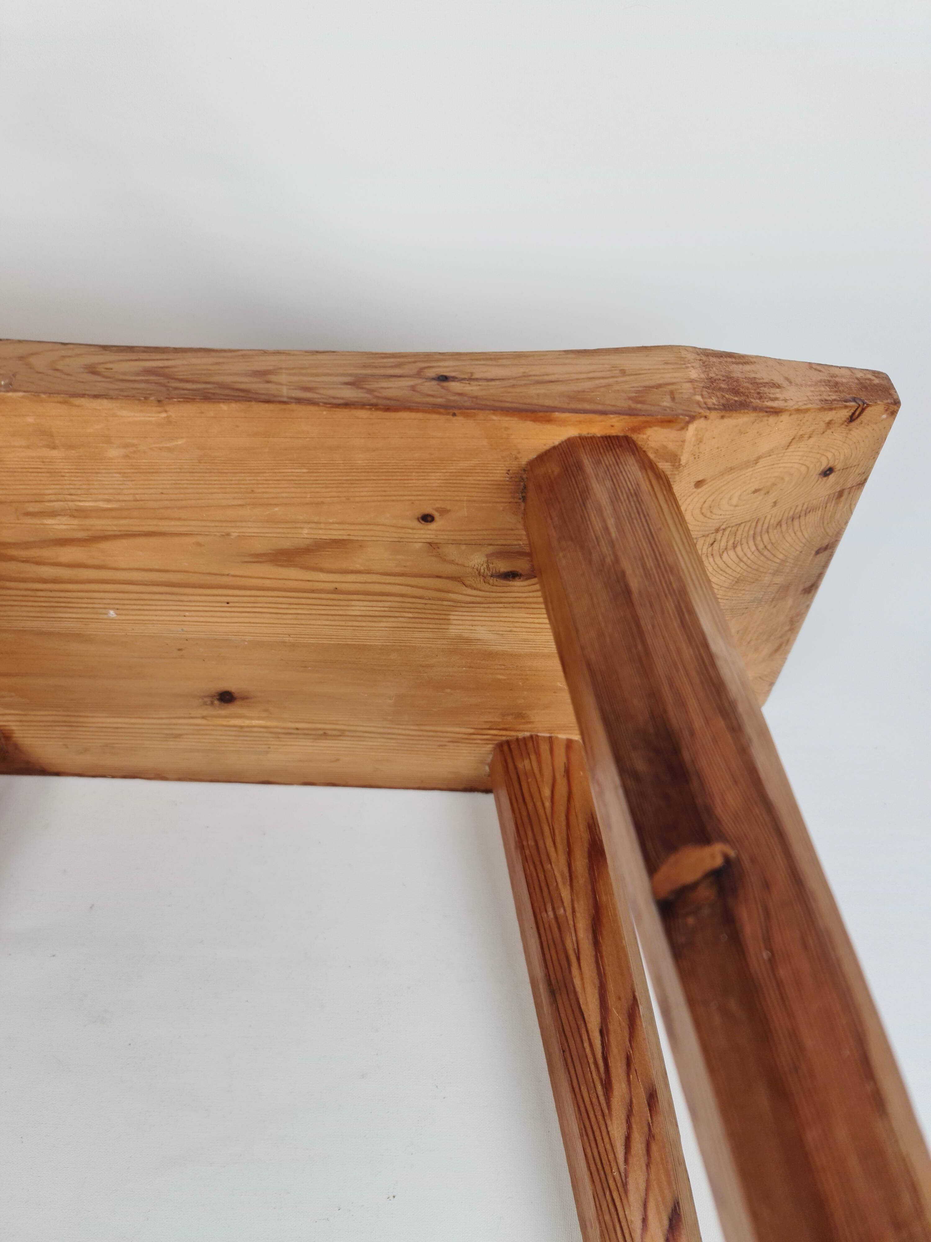 Swedish lacquered pine stool, 1970s