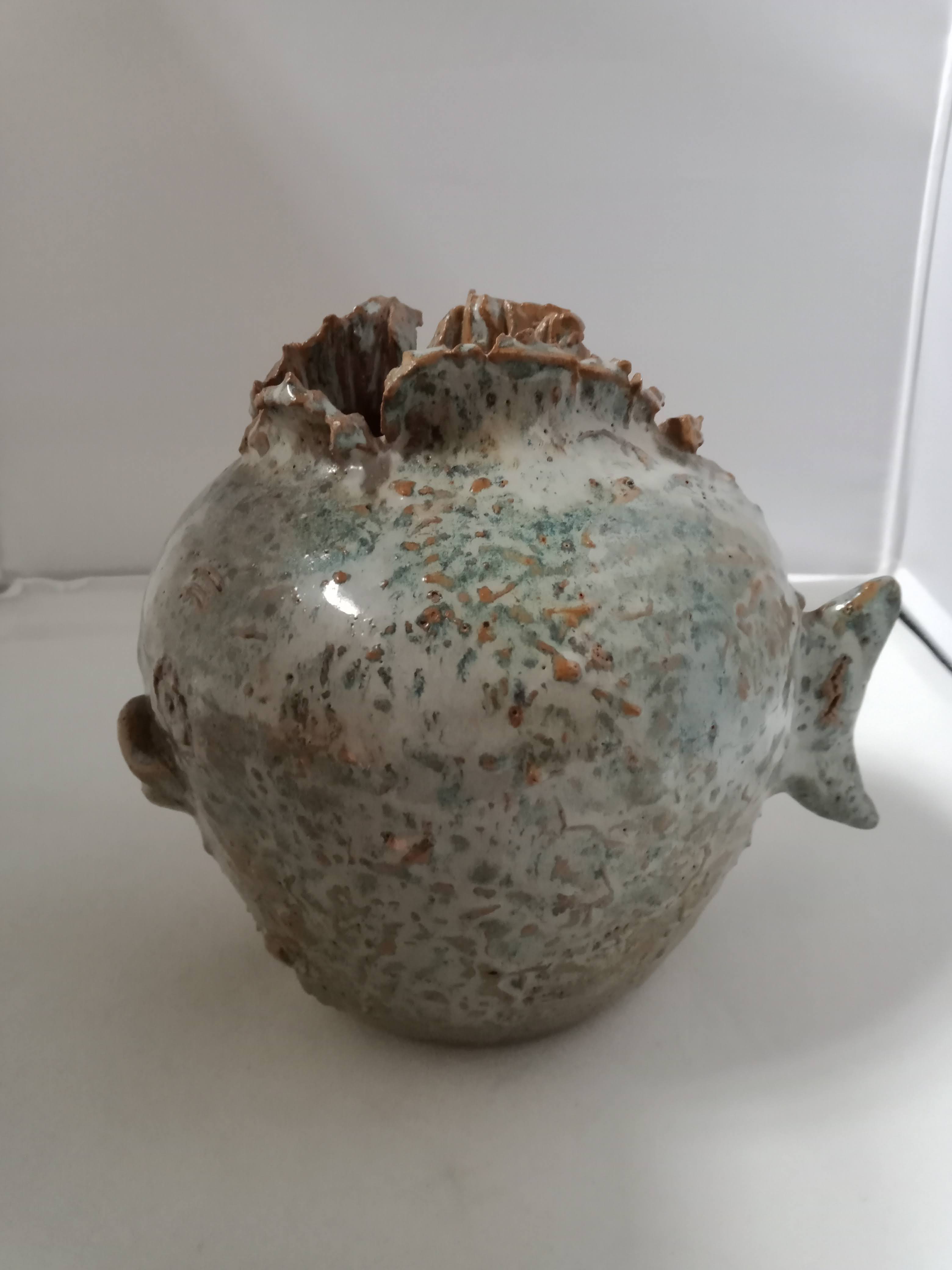 Vintage ceramic vase fish