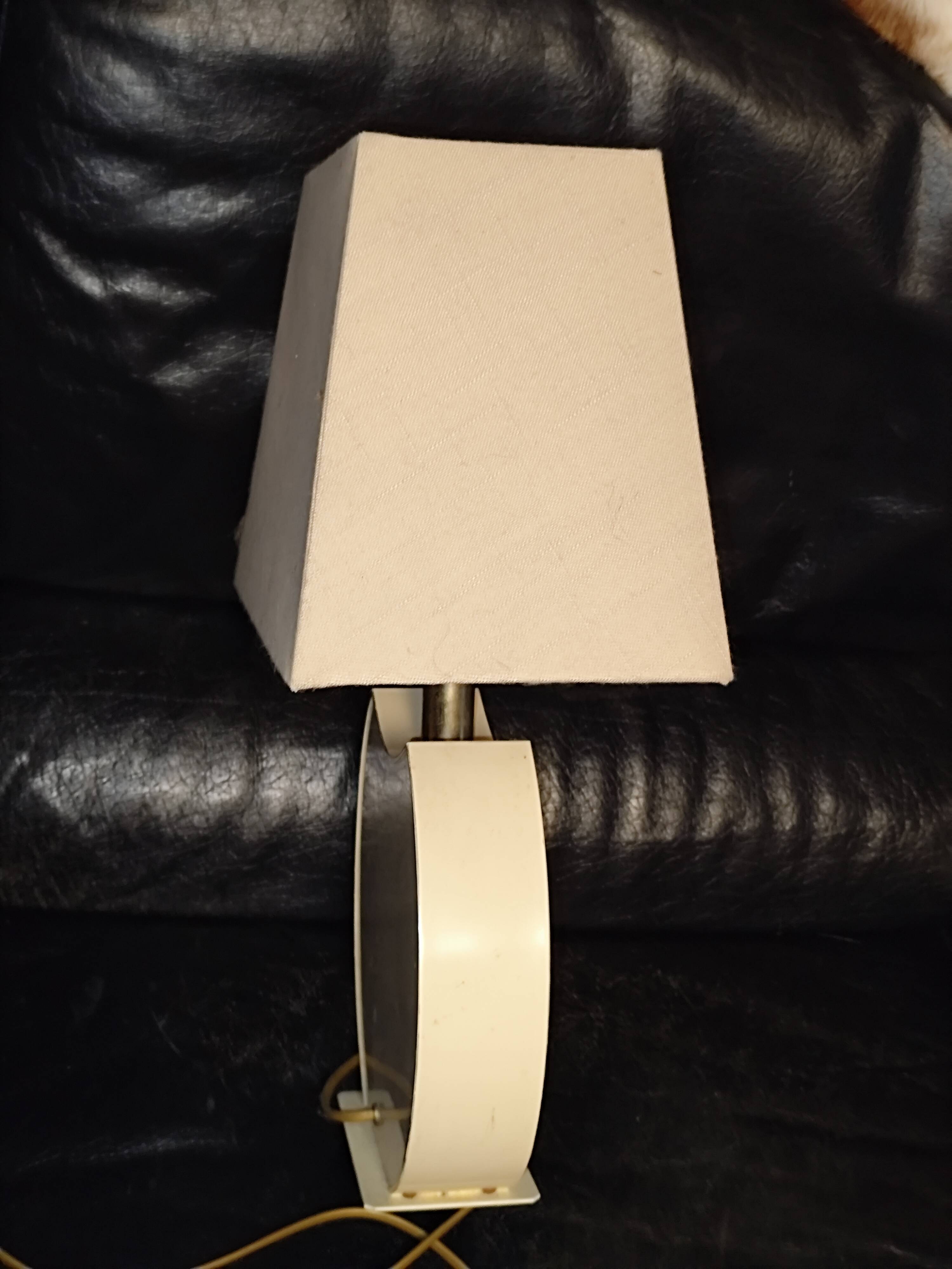 Vintage table lamp the dolphin Croissy white