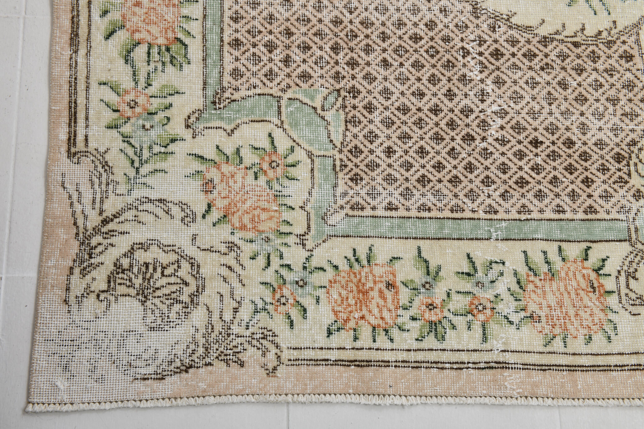 7x10 shades of beige turkish rug, 211x320cm