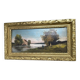 Petit tableau  – Paysage bucolique – Encadrement doré
