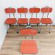 5 vintage Formica red chairs