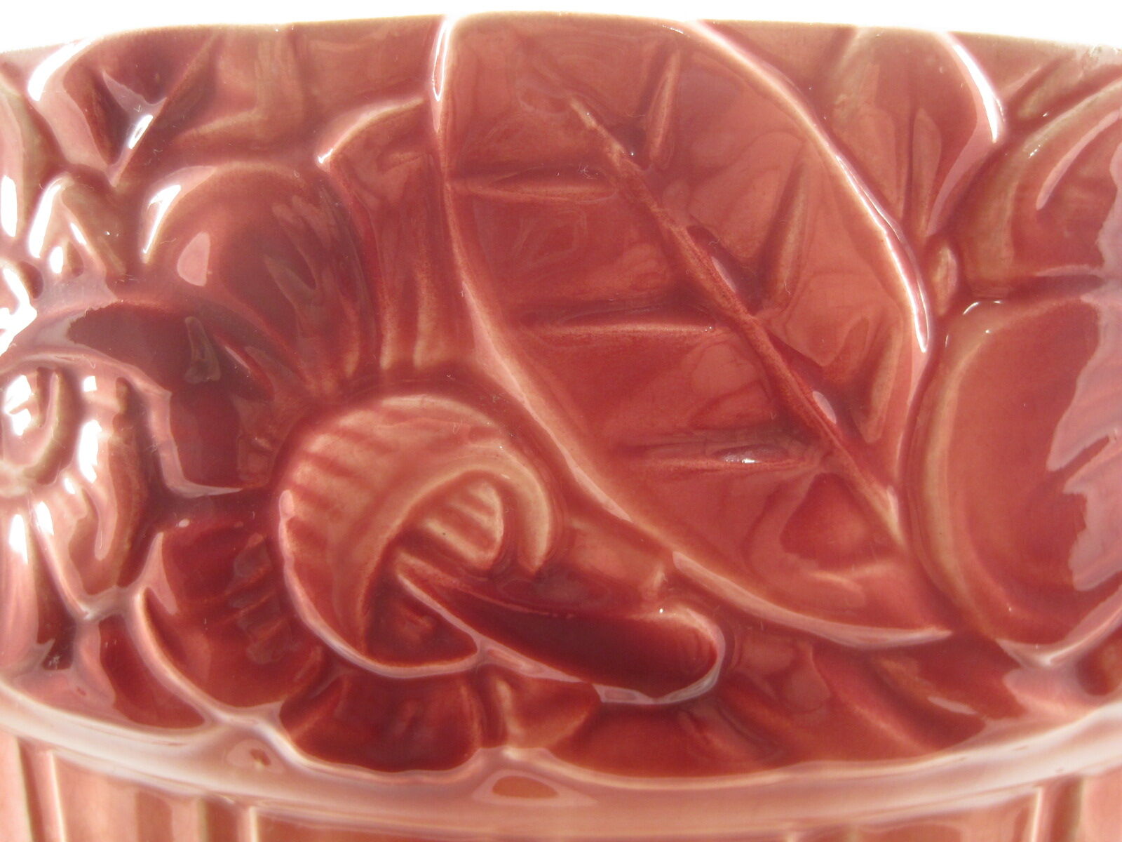 Art deco pink earthenware pot cover