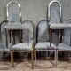 Set of 6 vintage design chairs – chrome metal & velvet