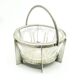 Postmodernist sugar bowl, glass, silver-plated brass, Poland, 1970s
